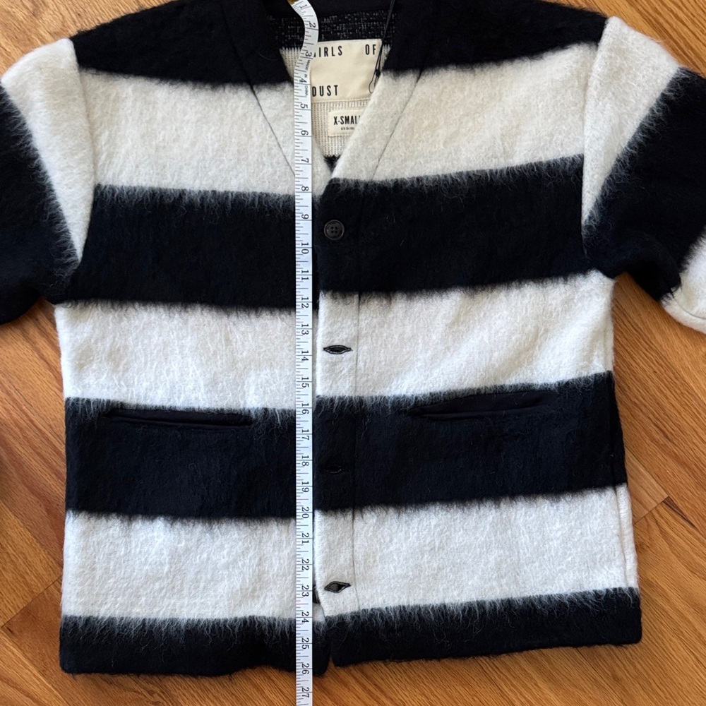Girls of Dust Black and White Striped Cardigan XS NWT - Picture 10 of 10